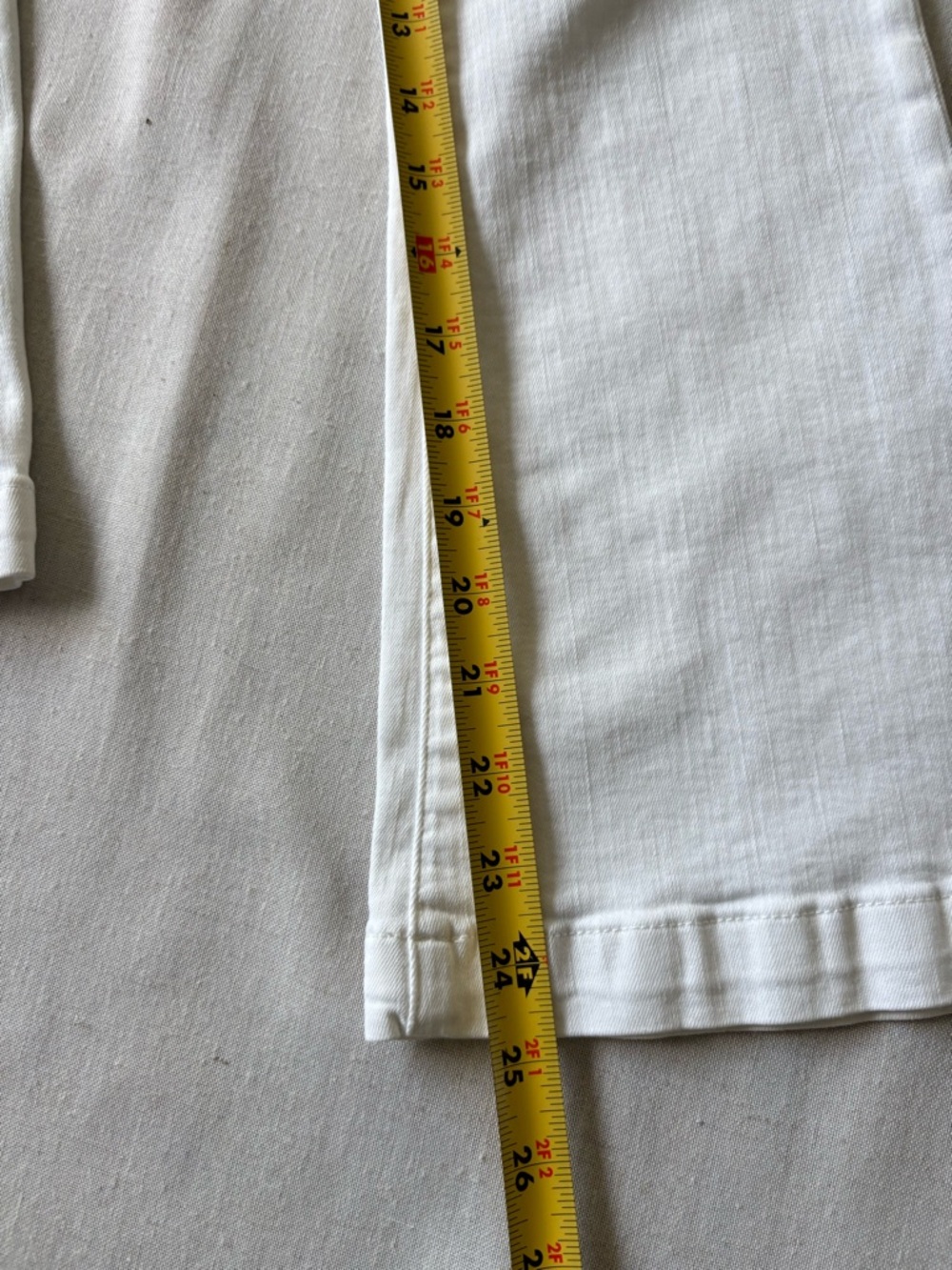 FRAME Le Bardot Crop Flare Jeans White Blanc Mid Rise Size 25 - Picture 9 of 10